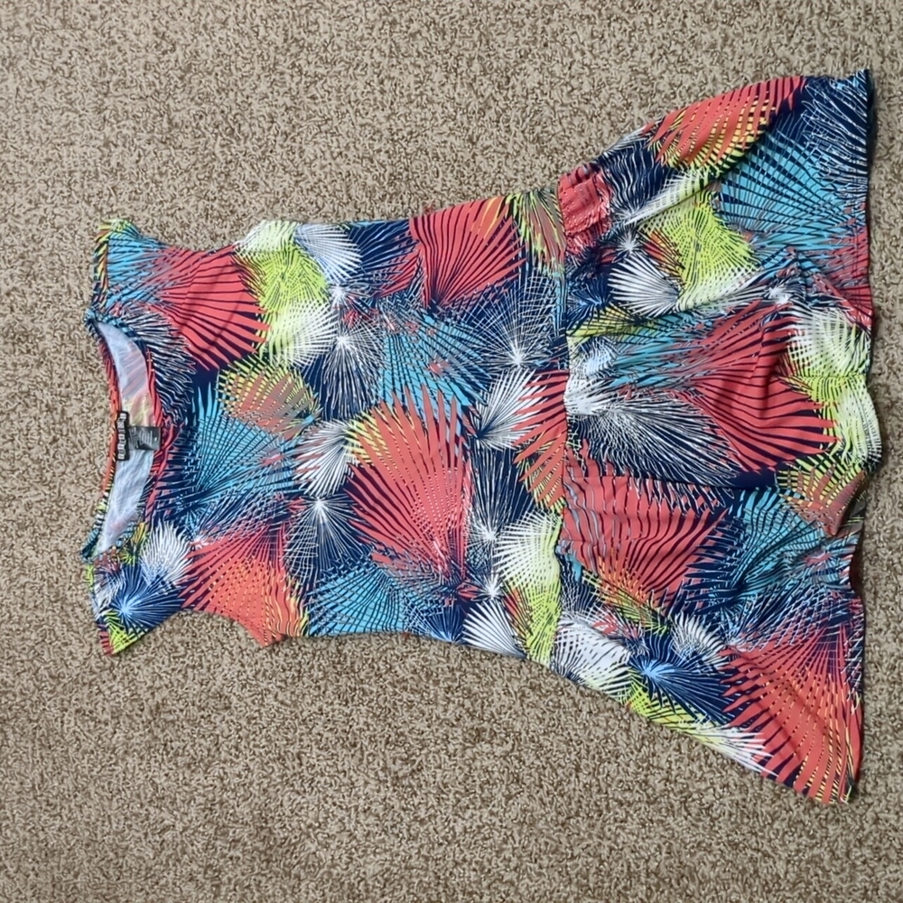 Paper Doll fireworks casual stretchy summer dress size XL